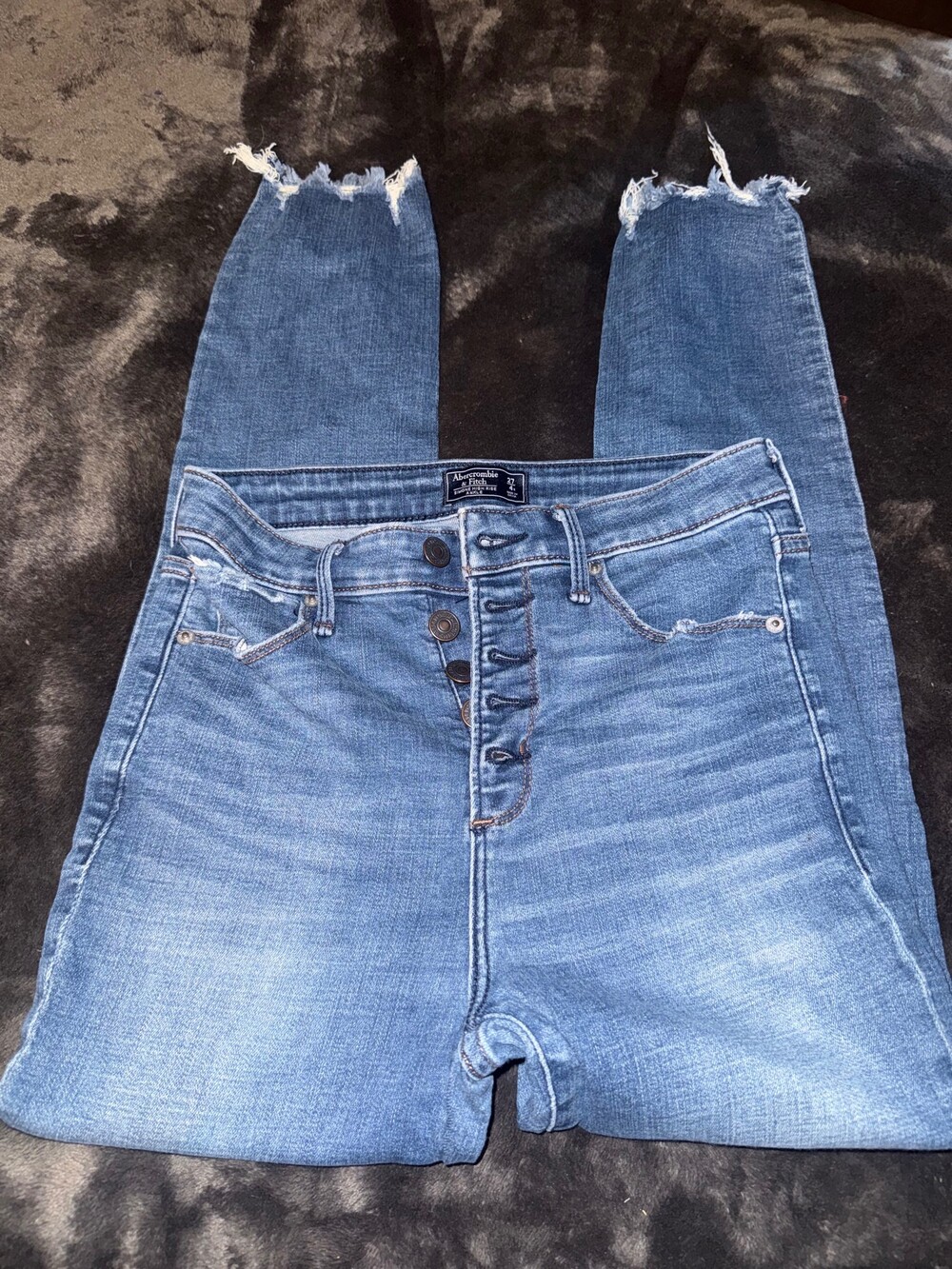 Abercrombie & Fitch Simone High Rise Ankle Jeans Size 27 Medium Blue Denim